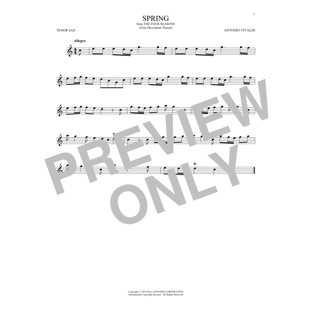 Allegro I, RV 269 ("Spring") (First Movement Theme)